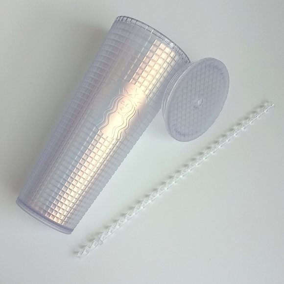 Beautiful Iridescent Unicorn Soft Touch Grid Starbucks 24oz Cold Cup Tumbler - Picture 6 of 16